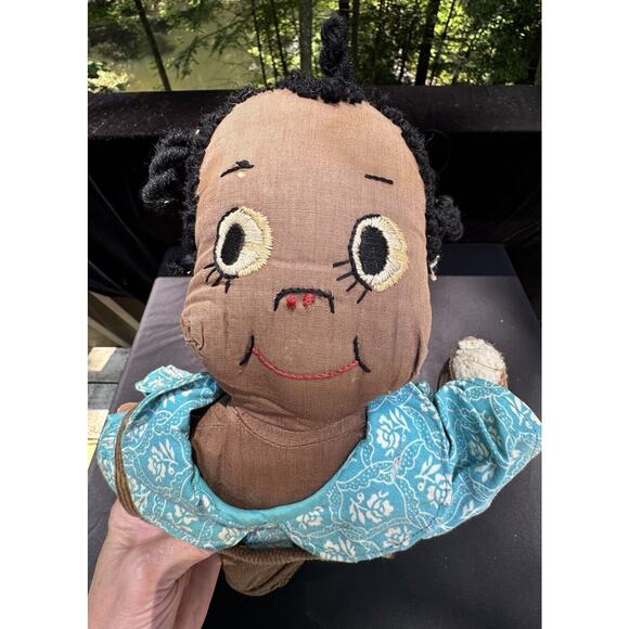 Antique Handmade African American Girl doll from Simplicity Pattern Cute! - Picture 3 of 10